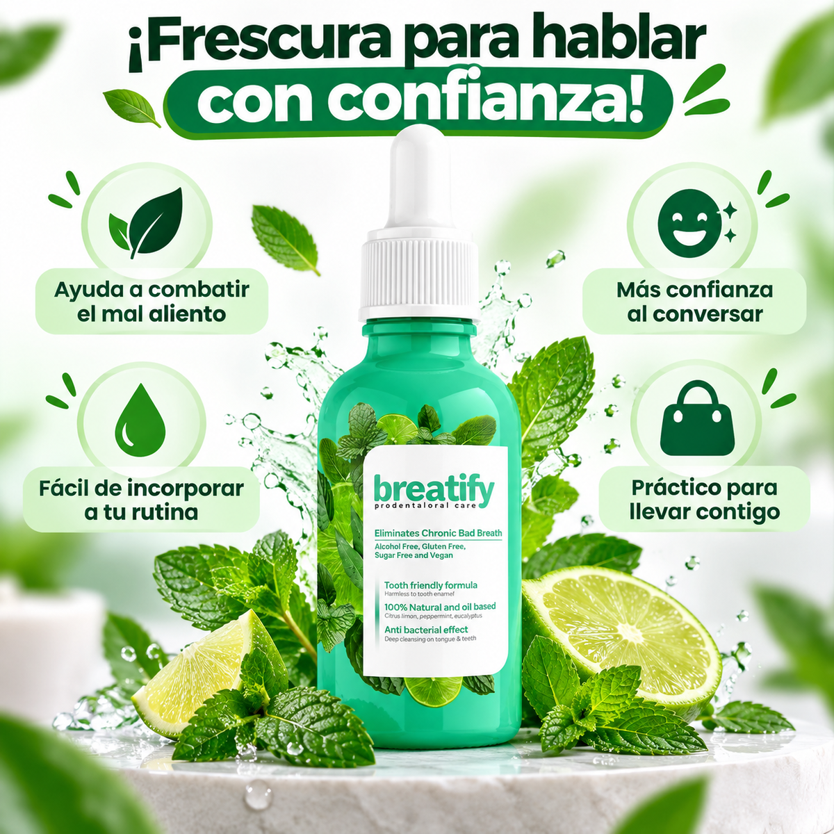 ¡Aliento fresco para hablar con más confianza!. 🌿