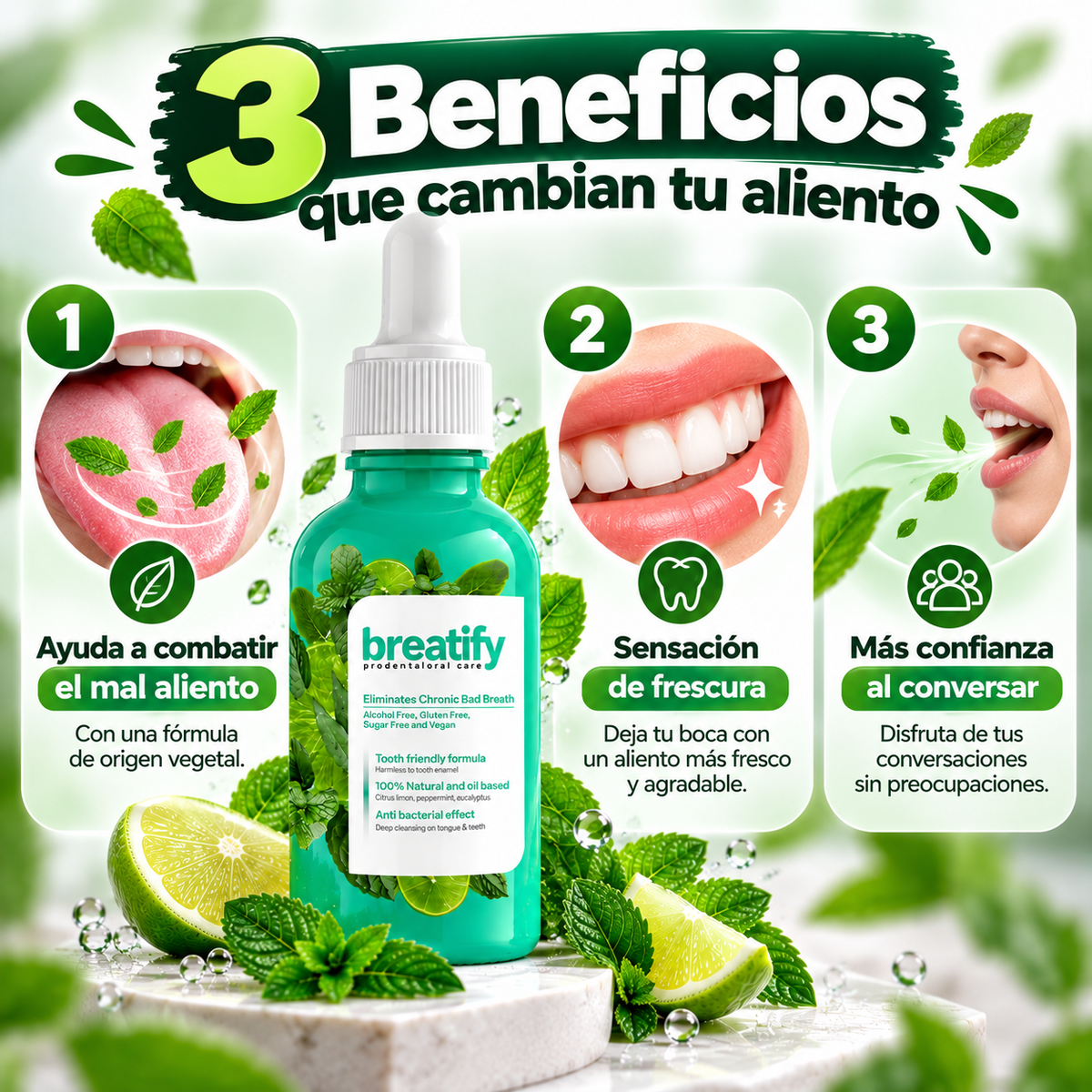¡Aliento fresco para hablar con más confianza!. 🌿